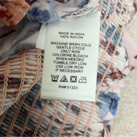 1 State Cropped Sleeveless Tube Top-Pink Floral-Tiered-Summer-Cottagecore-Casual - Picture 5 of 10